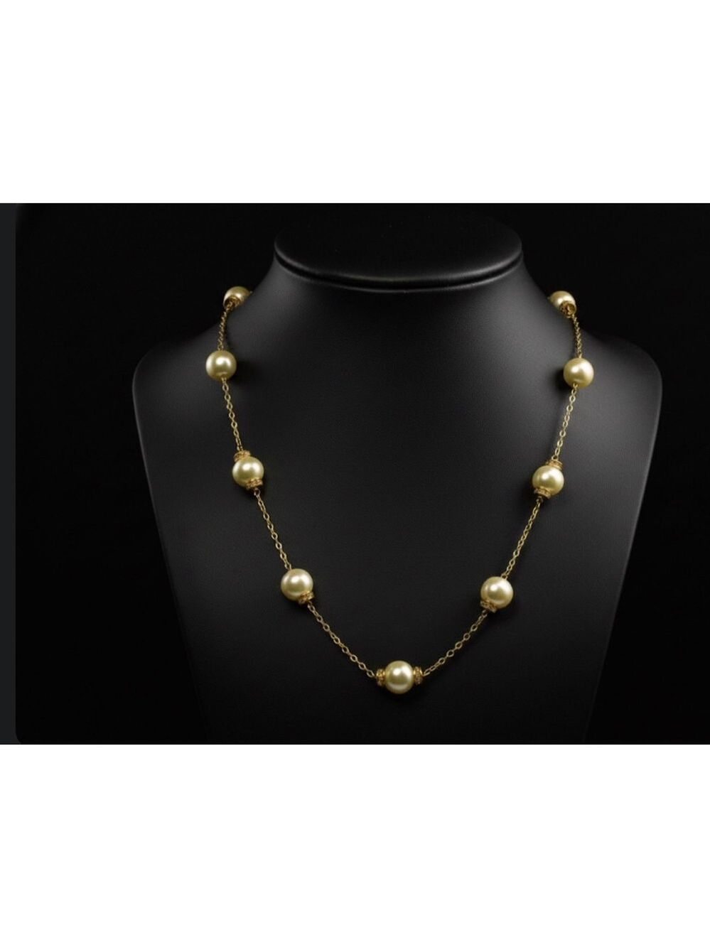 J. Crew 30” Gold, Rhinestone and Pearl Necklace 2274